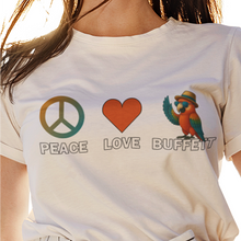 Load image into Gallery viewer, Peace Love Buffett T‑Shirt – Coastal Parrot Tee
