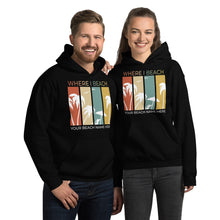 Load image into Gallery viewer, Customizable Beach Name Hoodie  Palm Tree Design