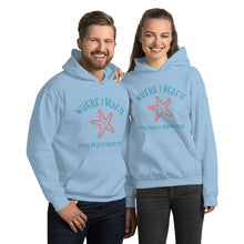Load image into Gallery viewer, Starfish Customizable Beach Name Where I Beach Unisex Hoodie