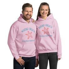 Load image into Gallery viewer, Starfish Customizable Beach Name Where I Beach Unisex Hoodie