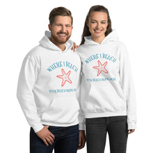 Load image into Gallery viewer, Starfish Customizable Beach Name Where I Beach Unisex Hoodie