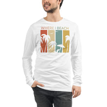 Load image into Gallery viewer, Where I Beach Customizable Palm Trees Unisex Long Sleeve Tee - Where I Beach