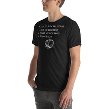Load image into Gallery viewer, Ways to Win My Heart Bourbon Short-Sleeve Unisex T-Shirt - Where I Beach
