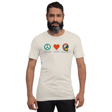 Load image into Gallery viewer, Peace Love Buffett Parrothead Unisex organic cotton t-shirt