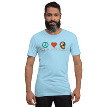 Load image into Gallery viewer, Peace Love Buffett Parrothead Unisex organic cotton t-shirt