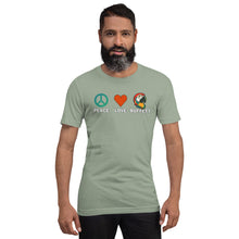 Load image into Gallery viewer, Peace Love Buffett Parrothead Unisex organic cotton t-shirt