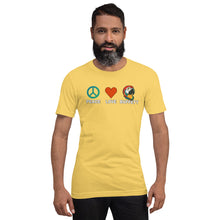 Load image into Gallery viewer, Peace Love Buffett Parrothead Unisex organic cotton t-shirt