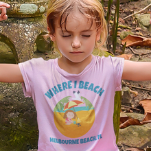 Load image into Gallery viewer, Toddler Girls Beach Tee Customizable Name T-Shirt