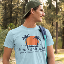 Load image into Gallery viewer, Keep it Simple Sunset and Palm Trees Customizable Short-Sleeve Unisex T-Shirt - Cabo Easy
