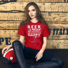 Load image into Gallery viewer, "Beer is Proof that God loves us..." Ben Franklin Unisex T-Shirt - Cabo Easy