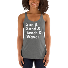 Load image into Gallery viewer, Sun, Sand, Beach & Waves Women's Racerback Tank - Cabo Easy