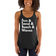 Load image into Gallery viewer, Sun, Sand, Beach & Waves Women's Racerback Tank - Cabo Easy