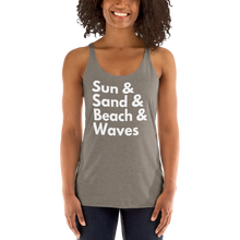 Load image into Gallery viewer, Sun, Sand, Beach & Waves Women's Racerback Tank - Cabo Easy