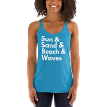 Load image into Gallery viewer, Sun, Sand, Beach & Waves Women's Racerback Tank - Cabo Easy
