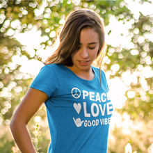 Load image into Gallery viewer, Peace, Love and Good Vibes! Women's T-shirt - Cabo Easy