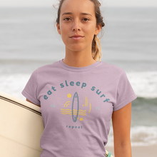 Load image into Gallery viewer, Eat Sleep Surf Repeat Unisex T-Shirt - Cabo Easy