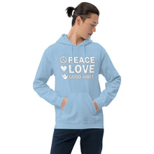 Load image into Gallery viewer, Peace, Love, and Good Vibes Unisex Hoodie - Cabo Easy