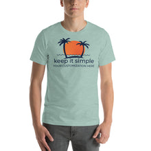 Load image into Gallery viewer, Keep it Simple Sunset and Palm Trees Customizable Short-Sleeve Unisex T-Shirt - Cabo Easy