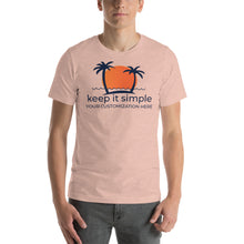 Load image into Gallery viewer, Keep it Simple Sunset and Palm Trees Customizable Short-Sleeve Unisex T-Shirt - Cabo Easy