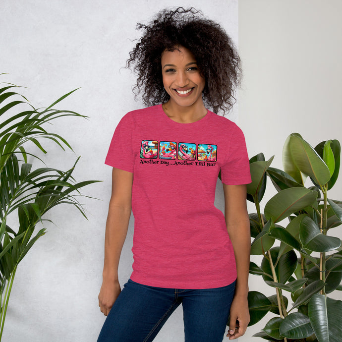 Another Day, Another Tiki Bar Tee Flamingo Shirt – Where Happy Hour Never Ends