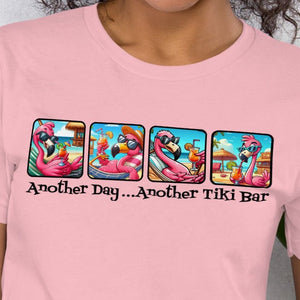 Another Day, Another Tiki Bar Tee Flamingo Shirt – Where Happy Hour Never Ends