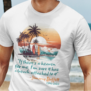 Heaven Buffett Beach Quote Tee – Where the Sand Meets the Soul