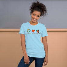 Load image into Gallery viewer, Peace Love Buffett T‑Shirt – Coastal Parrot Tee
