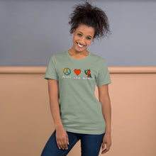 Load image into Gallery viewer, Peace Love Buffett T‑Shirt – Coastal Parrot Tee
