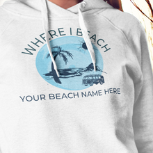 Load image into Gallery viewer, VW Bug Beach Hoodie Customized Beach Name
