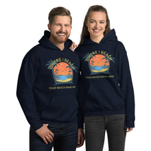 Load image into Gallery viewer, Where I Beach Sunset Hoodie Customizable Beach Name
