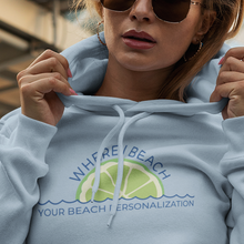 Load image into Gallery viewer, Happy Hour Margaritaville Customizable Beach Name Hoodie
