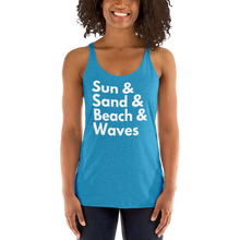Load image into Gallery viewer, Sun, Sand, Beach &amp; Waves Women&#39;s Racerback Tank - Cabo Easy
