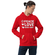 Load image into Gallery viewer, Peace, Love, and Good Vibes Unisex Hoodie - Cabo Easy
