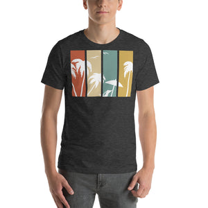 White Palm and Beach Scene Silhouette Short-Sleeve Unisex T-Shirt - Cabo Easy