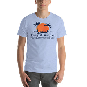 Keep it Simple Sunset and Palm Trees Customizable Short-Sleeve Unisex T-Shirt - Cabo Easy