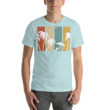 Load image into Gallery viewer, White Palm and Beach Scene Silhouette Short-Sleeve Unisex T-Shirt - Cabo Easy
