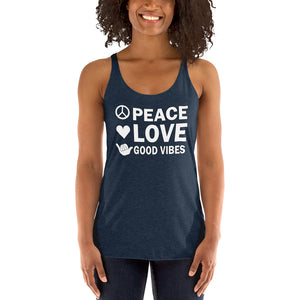 Peace, Love, Good Vibes Women's Racerback Tank - Cabo Easy
